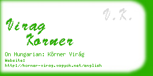 virag korner business card